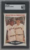 Willie Mays/Bill Rigney from the 1960 Topps set graded by SGC and given an overall grade of 6.