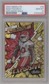 Isiah Pacheco from the 2023 Panini Absolute set featuring a Gold parallel graded by PSA and given an overall grade of 10.
