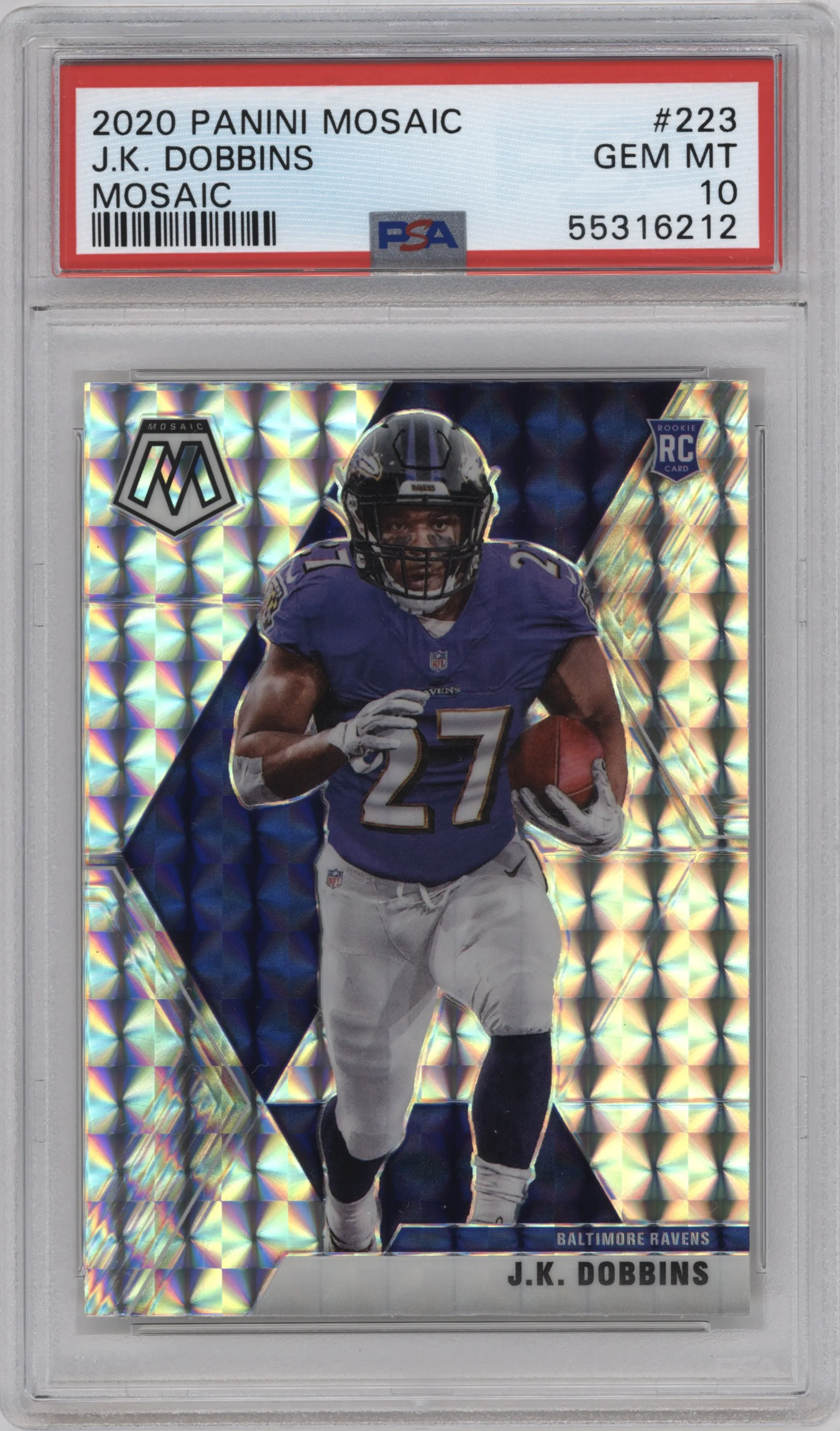 2020 Panini Mosaic J.K. Dobbins Mosaic PSA 10