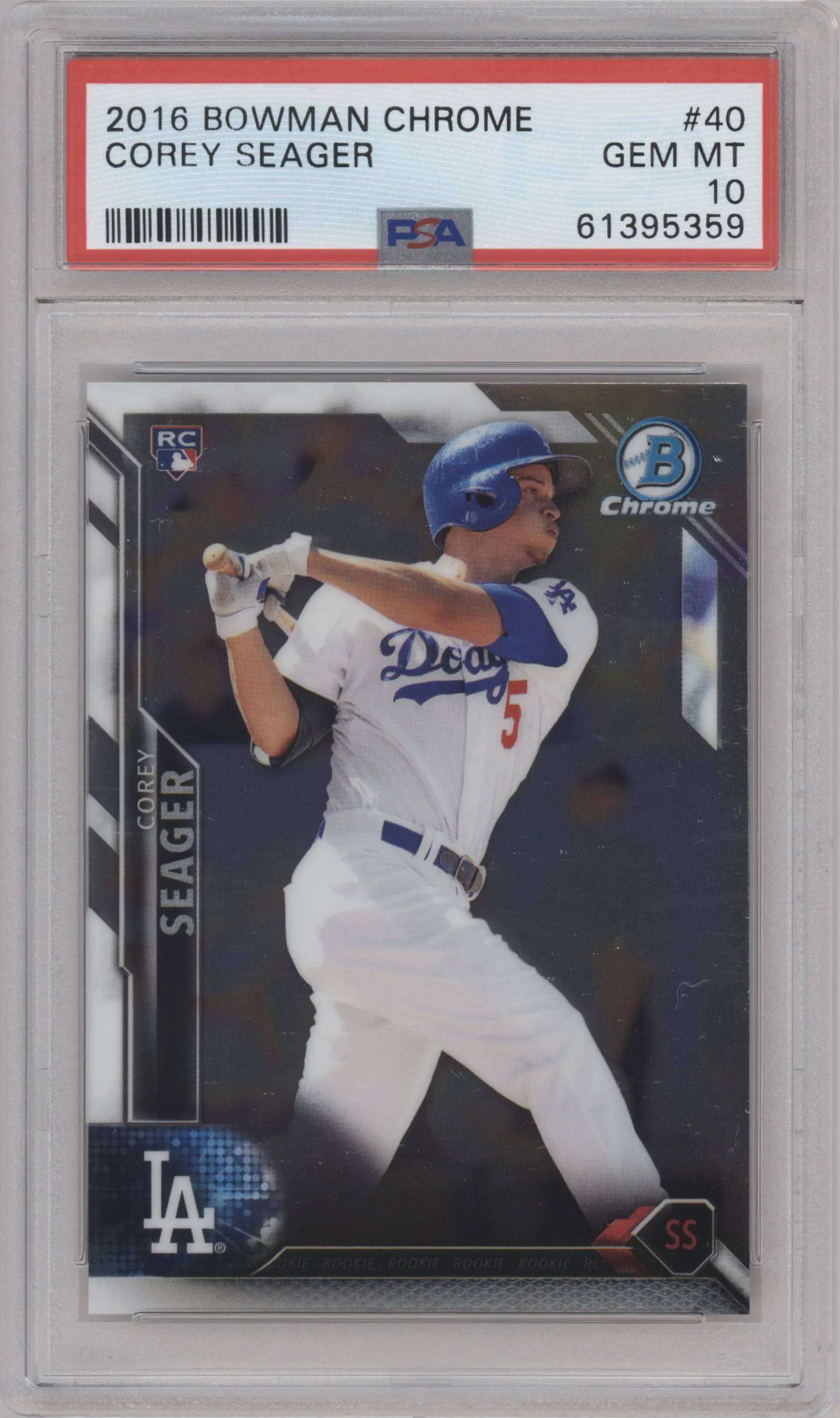 2016 Bowman Chrome Corey Seager PSA 10