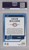 Caleb Williams from the 2024 Donruss set featuring a Red Pandora parallel graded by PSA and given an overall grade of 10.