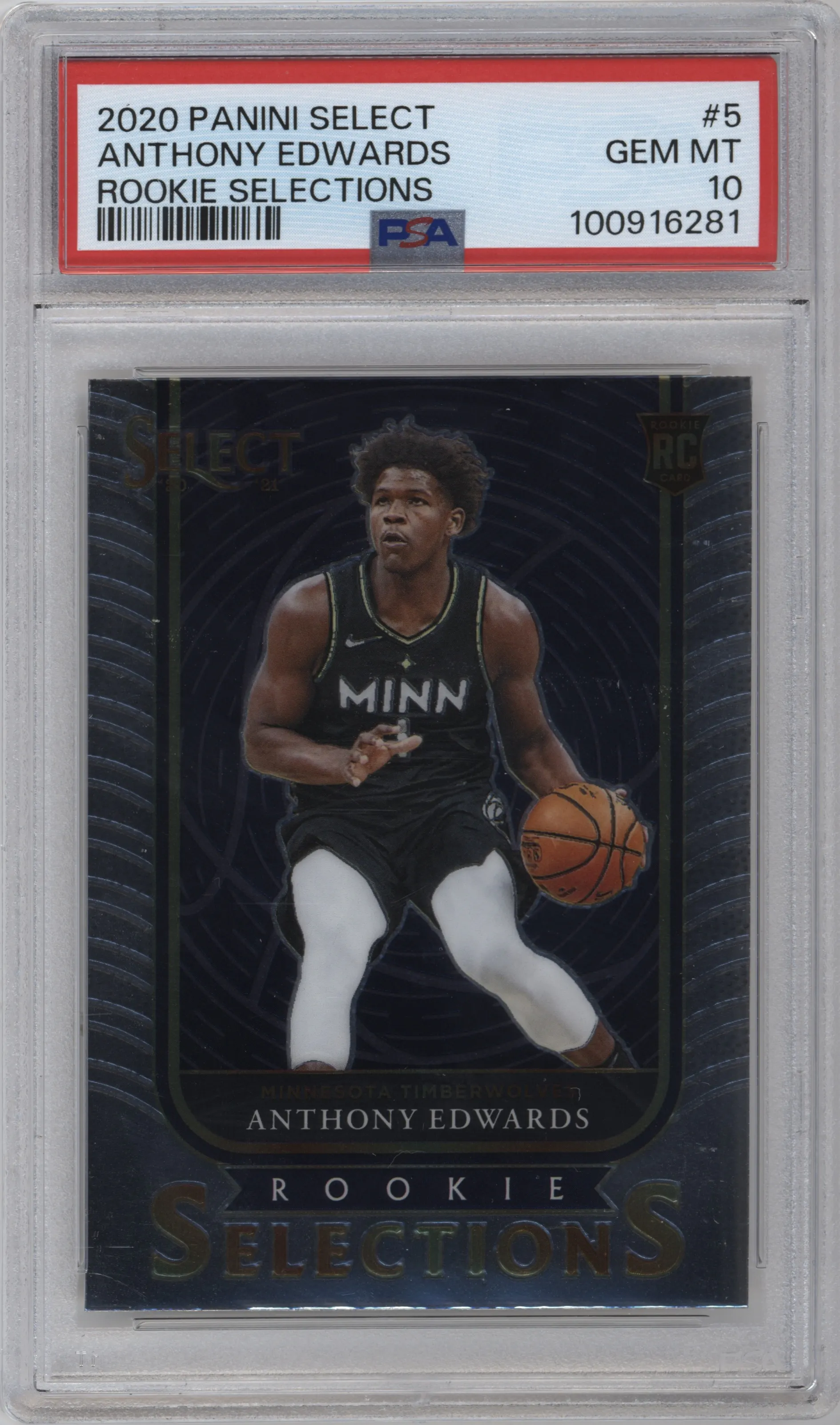 2020 Panini Select Rke.Selections Anthony Edwards PSA 10