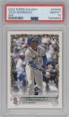 Julio Rodriguez from the 2022 Topps Holiday set graded by PSA and given an overall grade of 10.