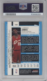 LeBron James from the 2003-04 Bowman set graded by PSA and given an overall grade of 10.