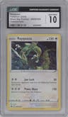 Rayquaza from the 2020 Pokemon SWSH set featuring a Triple Blisters Pack parallel graded by CSG and given an overall grade of 10.