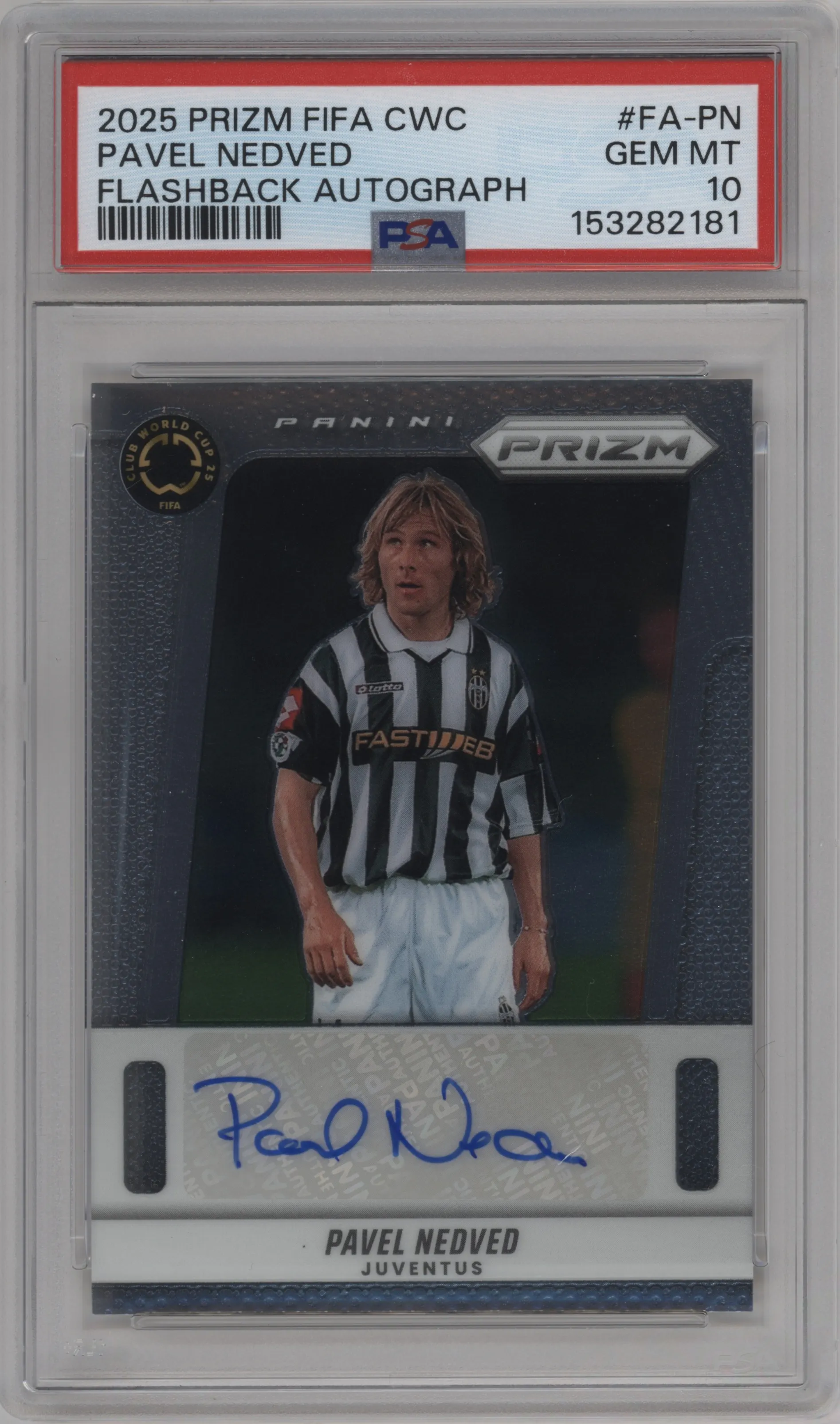 2025 Panini Prizm FIFA Club World Cup Flashback Auto Pavel Nedved #FA-PN  PSA 10