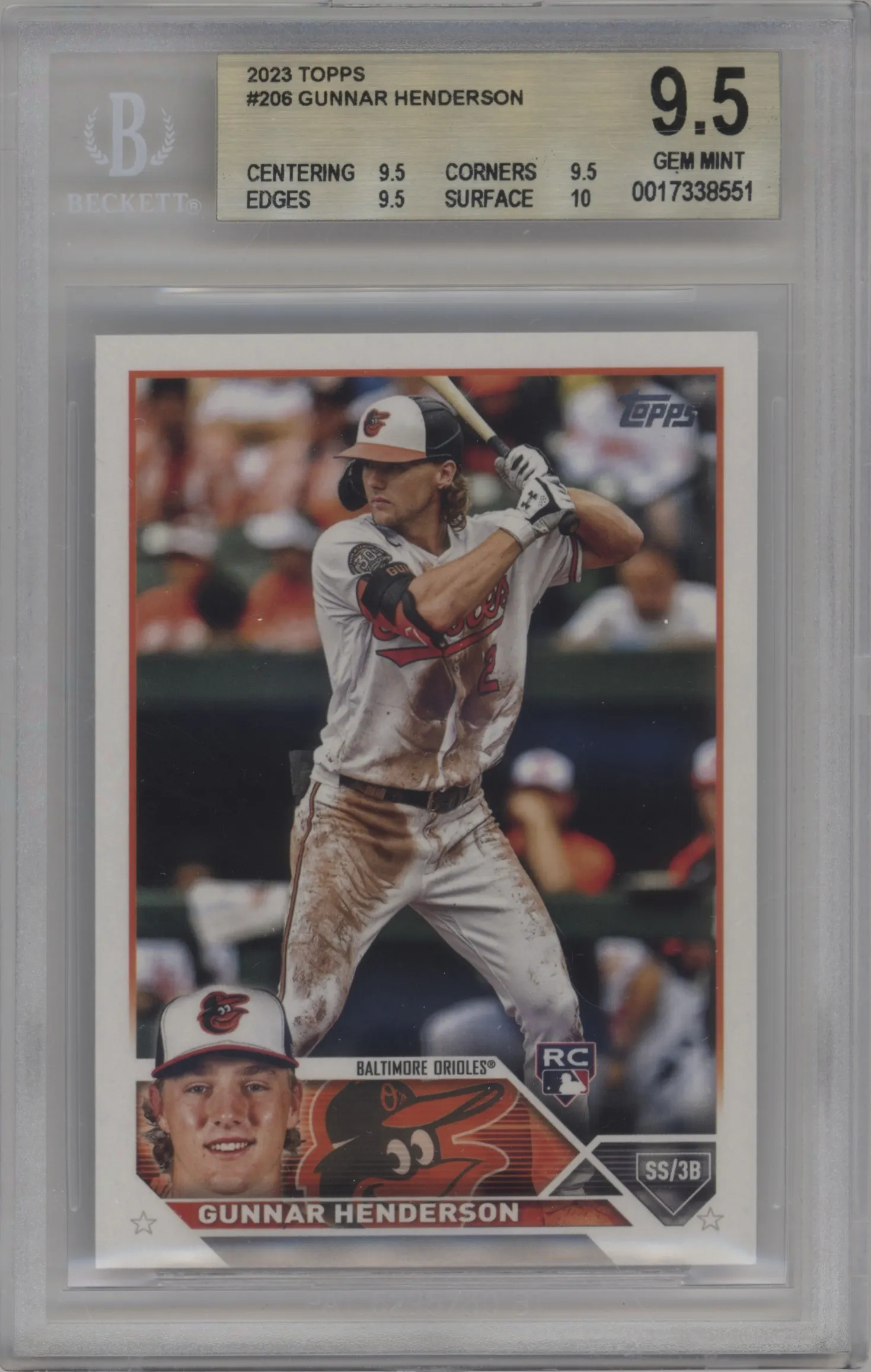 2023 Topps Series 1 Gunnar Henderson BGS 9.5
