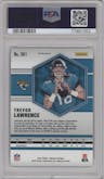 Trevor Lawrence from the 2021 Panini Mosaic set featuring a Green Mosaic parallel graded by PSA and given an overall grade of 10.