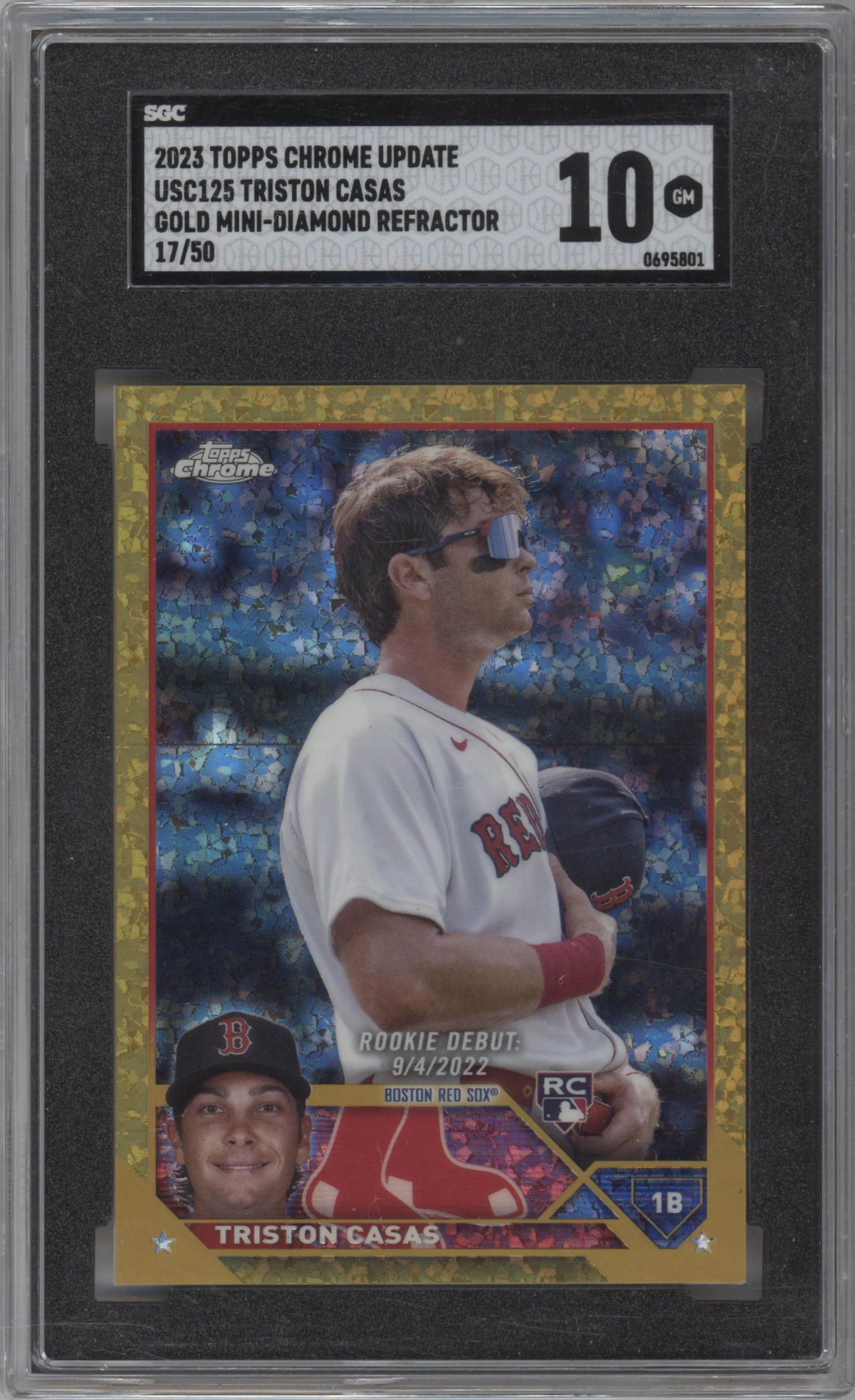 2023 Topps Chrome Update Triston Casas Gold Mini Diamond Refractor SGC 10