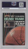Shawn Kemp from the 1992-93 Topps Stadium Club set featuring a Members Only parallel graded by PSA and given an overall grade of 9.