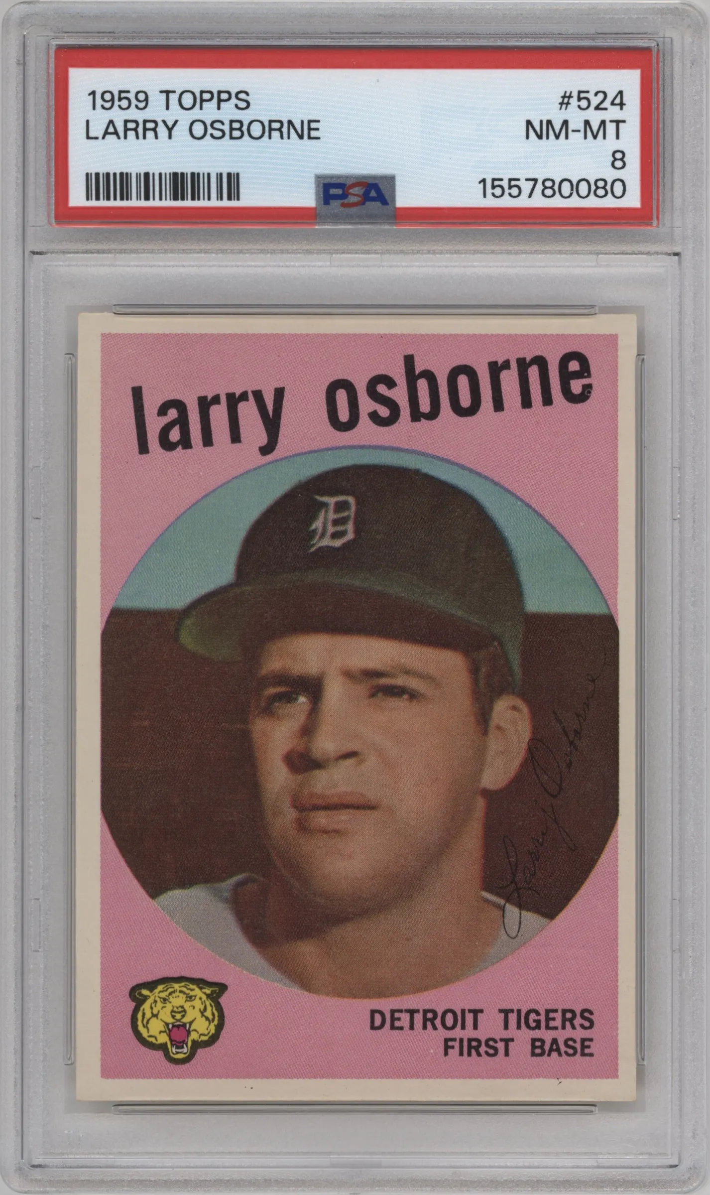 1959 Topps Larry Osborne #524 PSA 8
