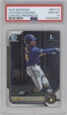 Jackson Chourio from the 2022 Bowman set graded by PSA and given an overall grade of 10.