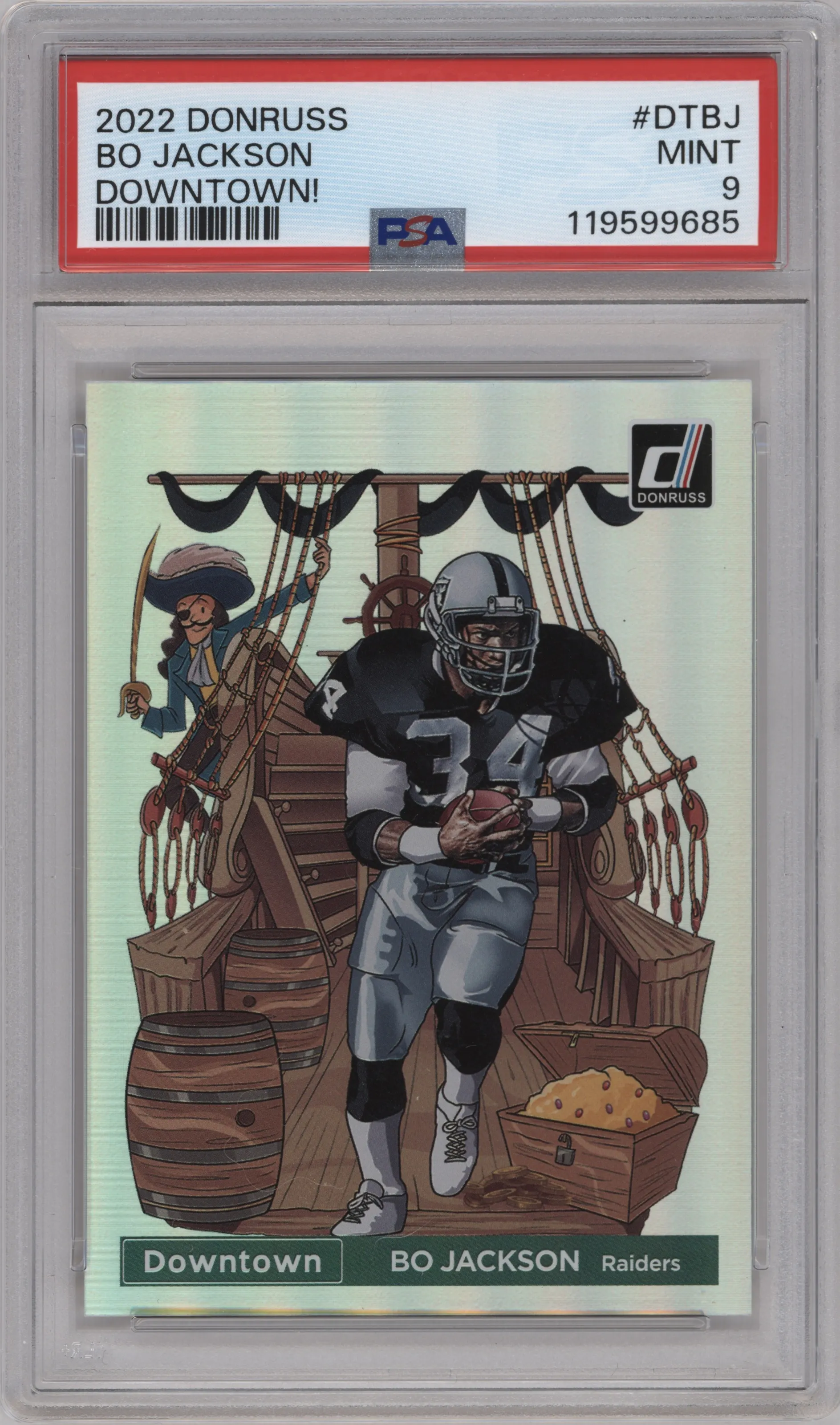Bo Jackson from the 2022 Panini Donruss set graded by PSA and given an overall grade of 9.