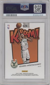 Giannis Antetokounmpo from the 2020-21 Panini Crown Royale set graded by PSA and given an overall grade of 9.