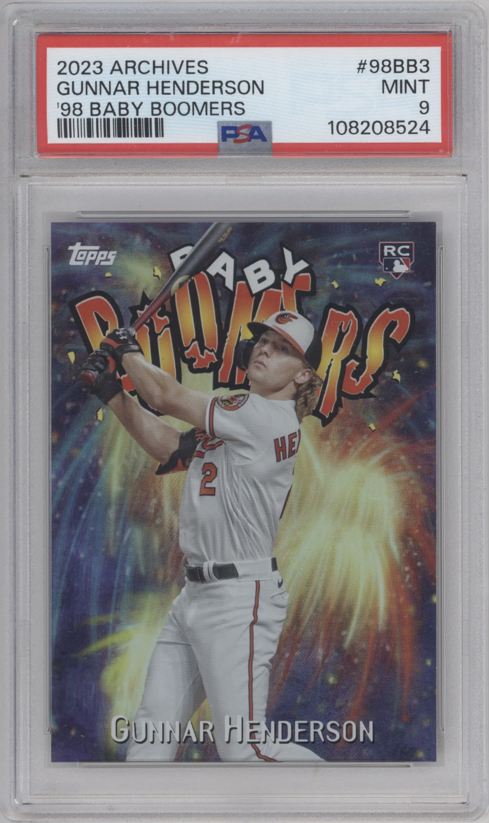 2023 Topps Archives 1998 Topps Baby Boomers Gunnar Henderson PSA 9