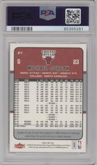 Michael Jordan from the 2006-07 Fleer set graded by PSA and given an overall grade of 10.