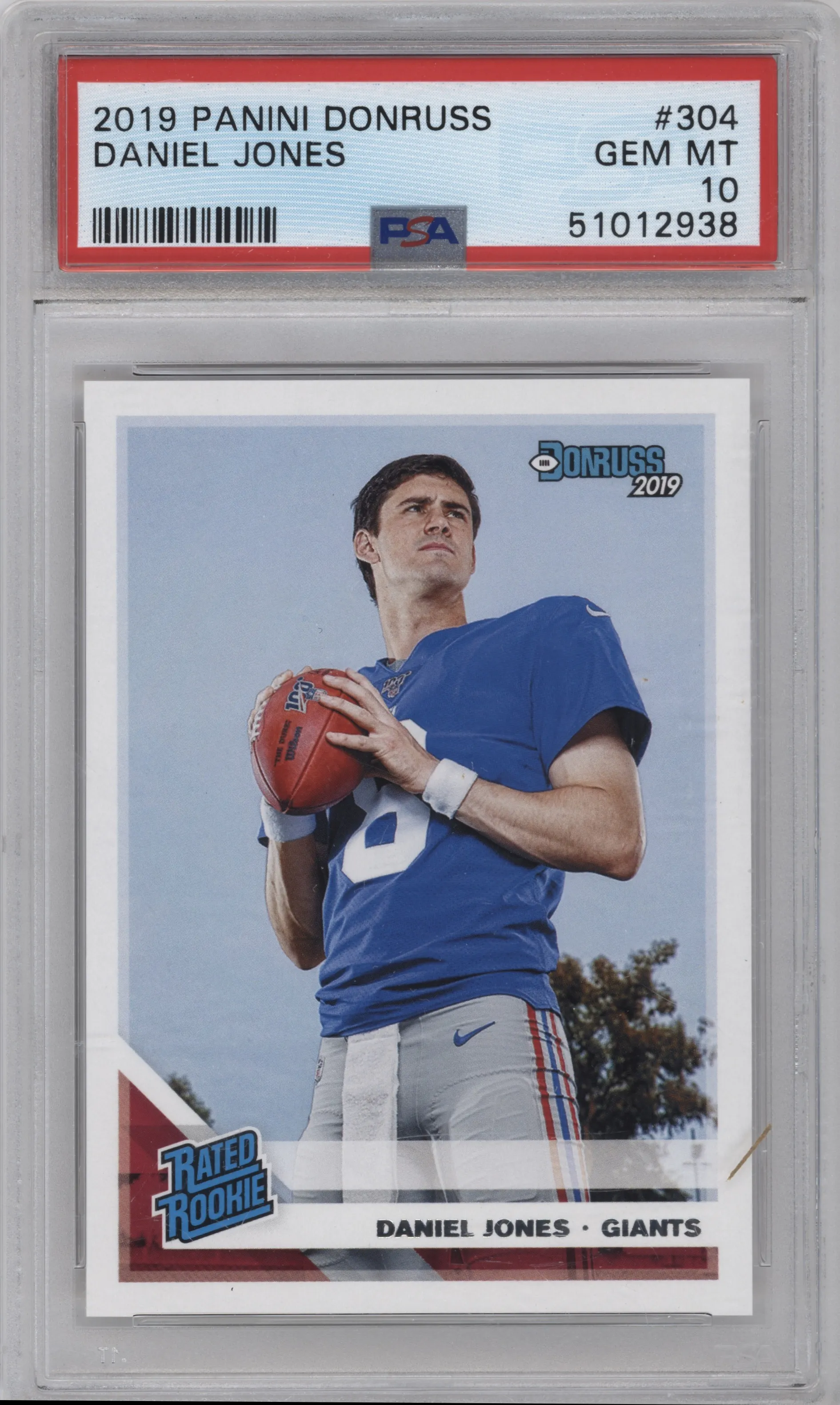 2019 Panini Donruss Rated Rookie Daniel Jones PSA 10