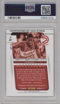 Dominique Wilkins from the 2013-14 Panini Prizm set graded by PSA and given an overall grade of 10.