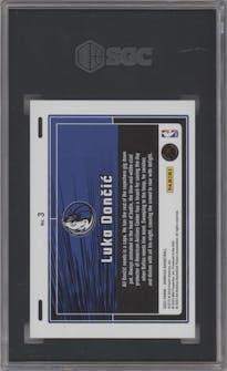 Luka Doncic  from the 2023-24 Panini Donruss set graded by SGC and given an overall grade of 9.5.