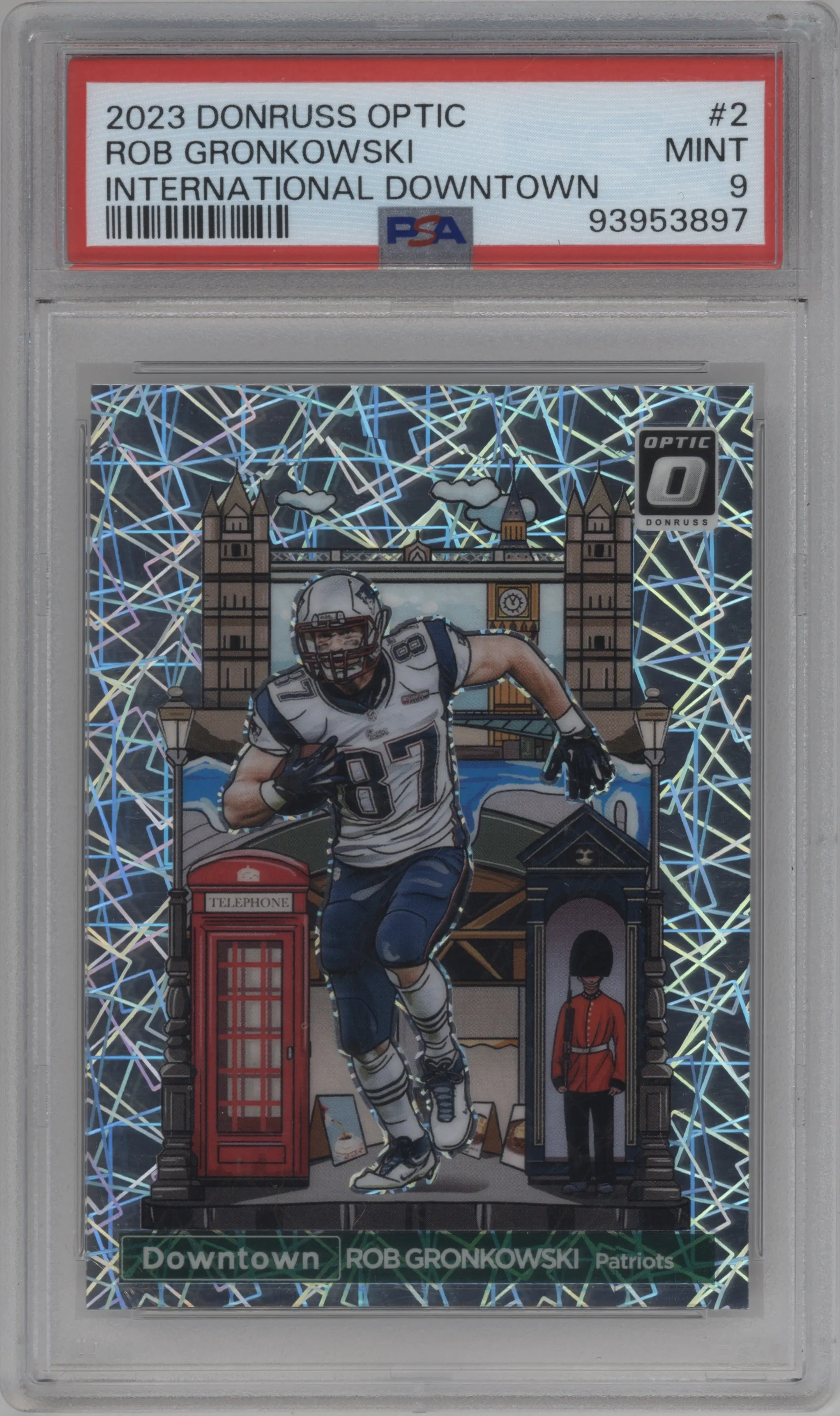 2023 Donruss Optic International Downtown Rob Gronkowski #2 PSA 9