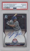 Wyatt Langford from the 2023 Bowman Draft set graded by PSA and given an overall grade of 8.