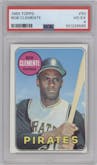 Bob Clemente from the 1969 Topps set graded by PSA and given an overall grade of 4.