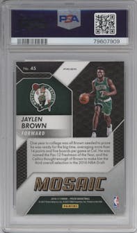 Jaylen Brown from the 2016-17 Panini Mosaic Prizm set graded by PSA and given an overall grade of 9.