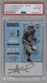 Alvin Kamara from the 2017 Panini Contenders Optic set graded by PSA and given an overall grade of 10.