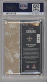 Alvin Kamara from the 2017 Panini Contenders Optic set graded by PSA and given an overall grade of 10.