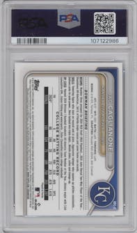 Jac Caglianone from the 2024 Bowman Draft Sapphire Edition set graded by PSA and given an overall grade of 9.