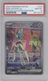 Iron Valiant ex from the 2023 Pokemon SV set graded by PSA and given an overall grade of 10.