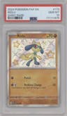 Riolu from the 2024 Pokemon SV set graded by PSA and given an overall grade of 10.