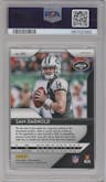 Sam Darnold from the 2018 Panini Prizm set featuring a Green  Prizm parallel graded by PSA and given an overall grade of 9.