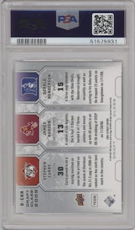 Stephen Curry / James Harden / Gerald Henderson from the 2009-10 UD Draft Edition set graded by PSA and given an overall grade of 9.
