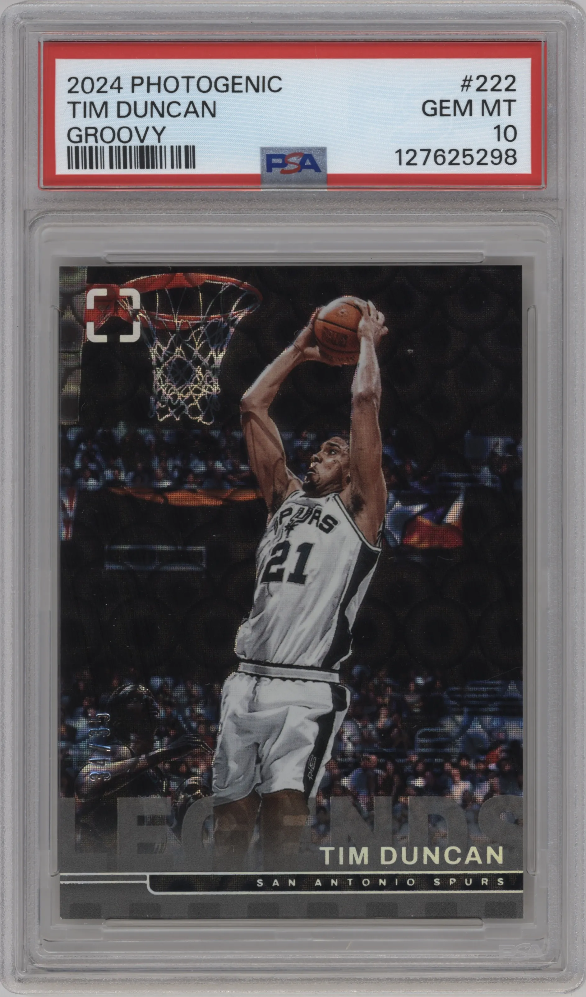 2024 Panini PhotoGenic Tim Duncan Groovy #222 PSA 10