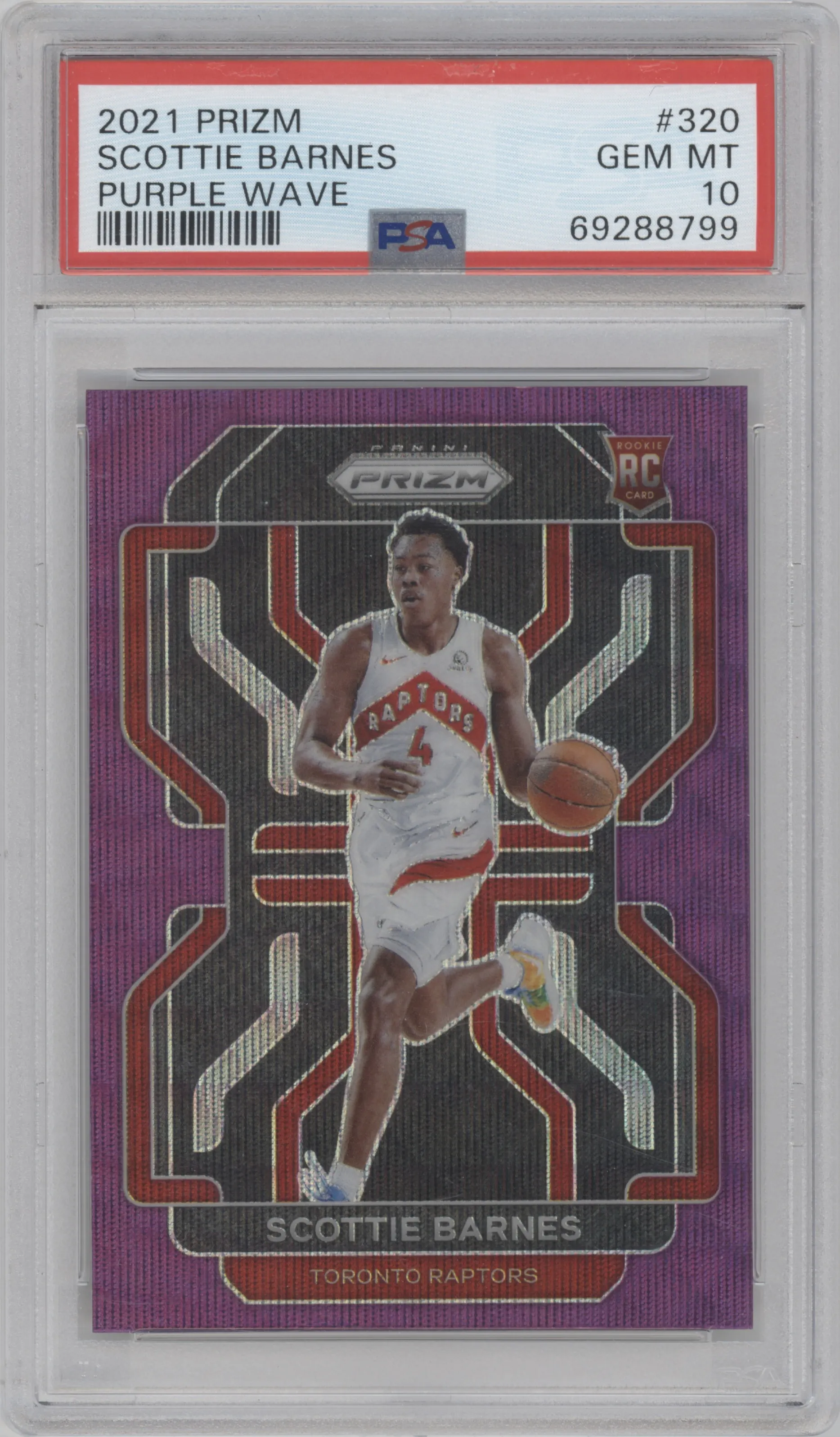 2021 Panini Prizm Scottie Barnes Purple Wave #320 PSA 10