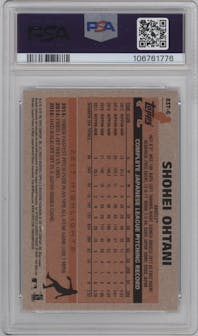 Shohei Ohtani from the 2018 Topps Chrome set graded by PSA and given an overall grade of 10.