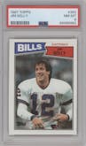 Jim Kelly from the 1987 Topps set graded by PSA and given an overall grade of 8.