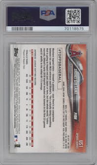 Shohei Ohtani from the 2018 Topps Update set graded by PSA and given an overall grade of 10.