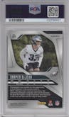 Cooper DeJean from the 2024 Panini Prizm set featuring a Lazer Prizm parallel graded by PSA and given an overall grade of 10.