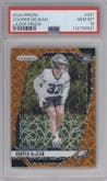 Cooper DeJean from the 2024 Panini Prizm set featuring a Lazer Prizm parallel graded by PSA and given an overall grade of 10.