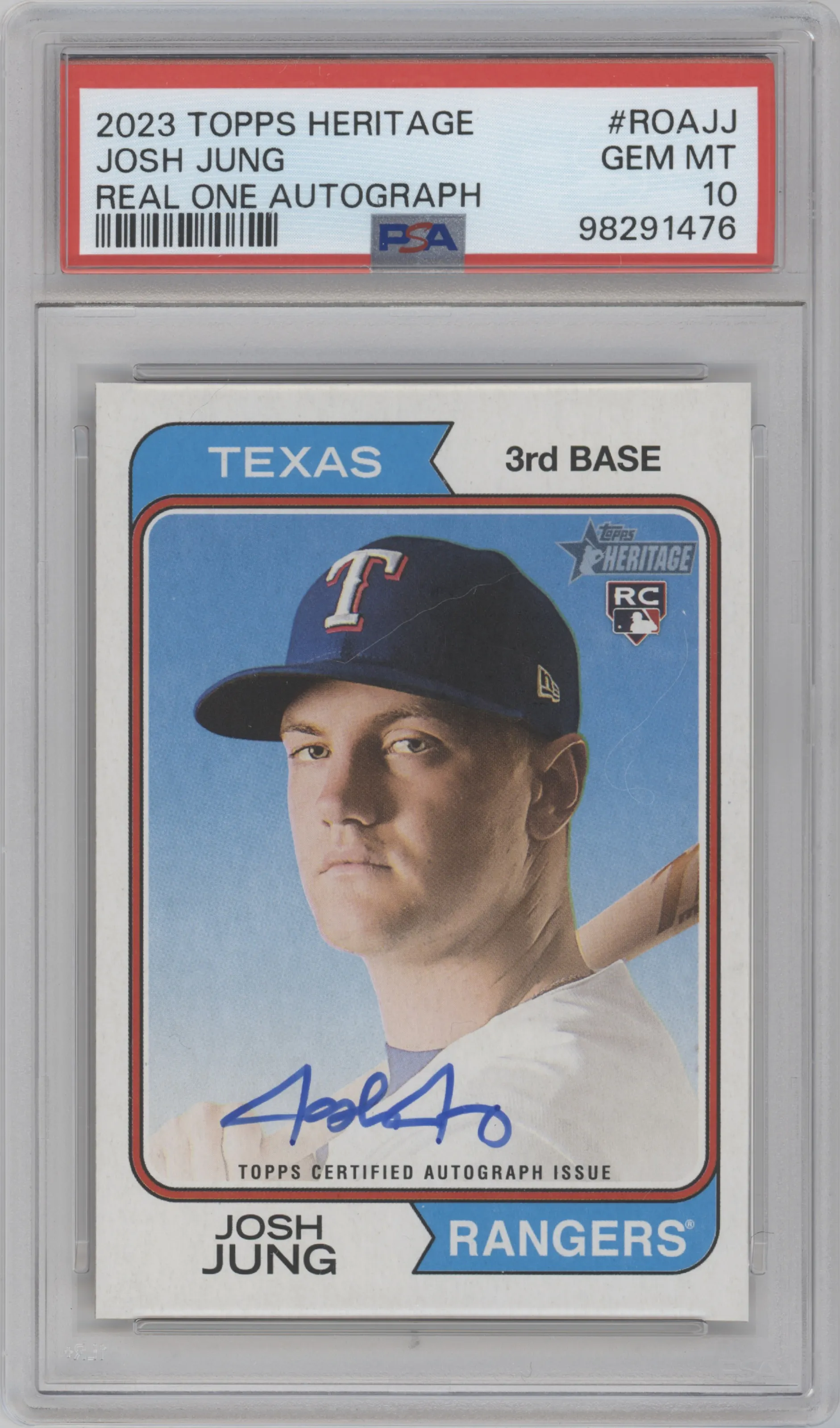 2023 Topps Heritage Real One Auto Josh Jung PSA 10