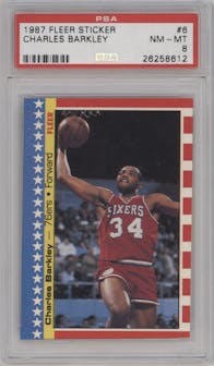 Charles Barkley from the 1987-88 Fleer set graded by PSA and given an overall grade of 8.