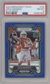 Arch Manning from the 2024 Panini Prizm Draft Picks set featuring a Blue parallel graded by PSA and given an overall grade of 8.