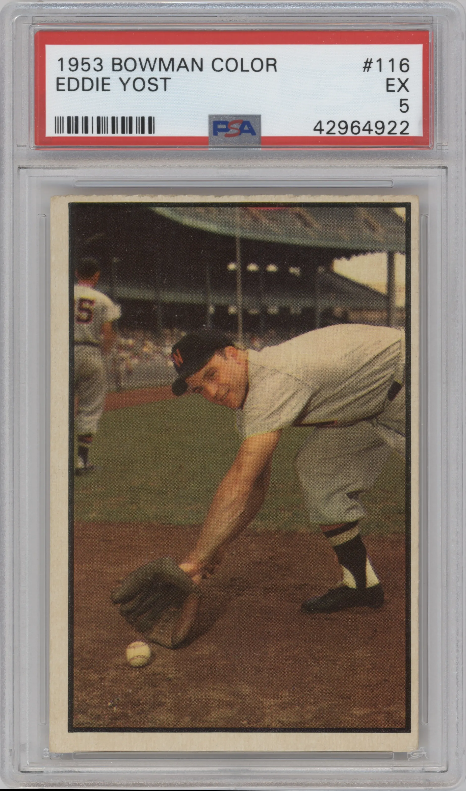 1953 Bowman Color Eddie Yost PSA 5