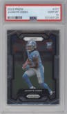 Jahmyr Gibbs from the 2023 Panini Prizm set graded by PSA and given an overall grade of 10.