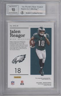 Jalen Reagor from the 2020 Panini Encased set graded by Beckett and given an overall grade of 9.