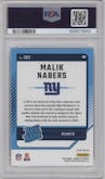 Malik Nabers from the 2024 Donruss set featuring a Holo parallel graded by PSA and given an overall grade of 9.