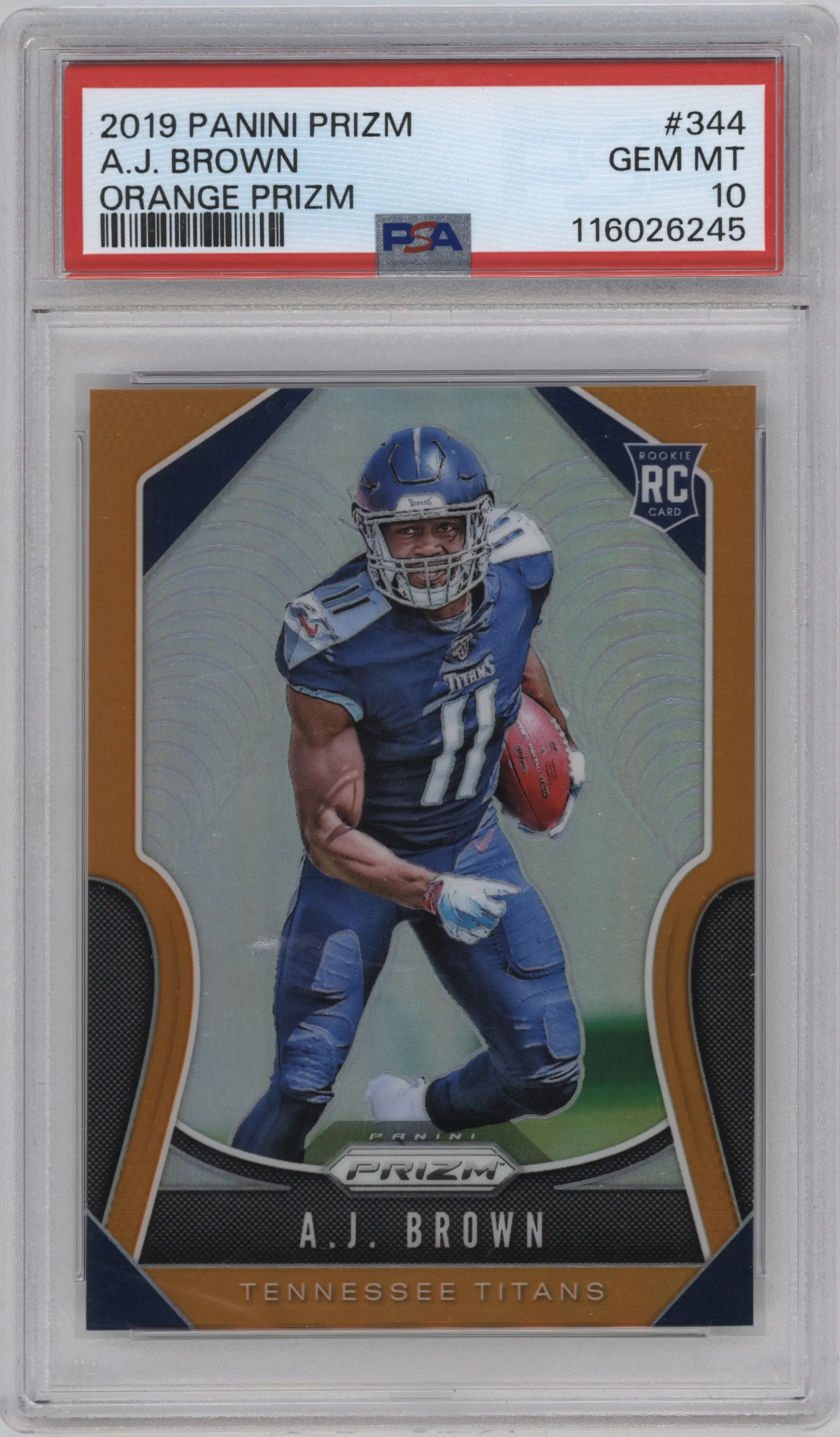 2019 Panini Prizm A.J. Brown Orange Prizm PSA 10