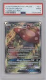 Vileplume GX from the 2019 Pokemon S&M  set graded by PSA and given an overall grade of 9.